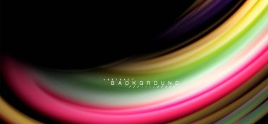 Siyah arka plan üzerinde renkli dalga satırları