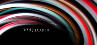 Siyah arka plan üzerinde renkli dalga satırları