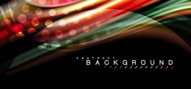 Siyah arka plan üzerinde renkli dalga satırları