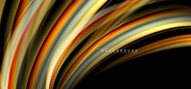 Siyah arka plan üzerinde renkli dalga satırları