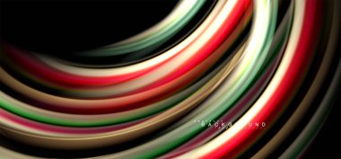 Siyah arka plan üzerinde renkli dalga satırları