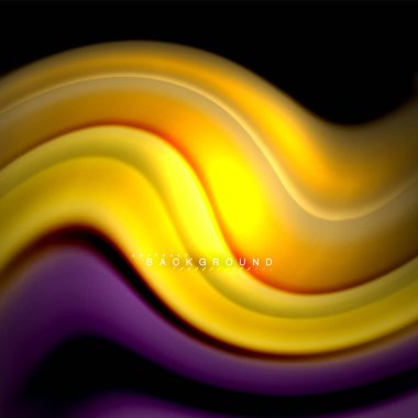 Sıvı karıştırma renkler dalga arka plan tasarlamak vektör. Renkli örgü dalgalar