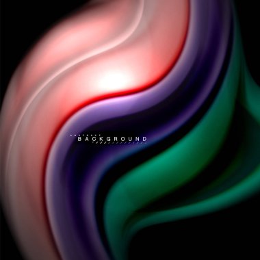Sıvı karıştırma renkler dalga arka plan tasarlamak vektör. Renkli örgü dalgalar
