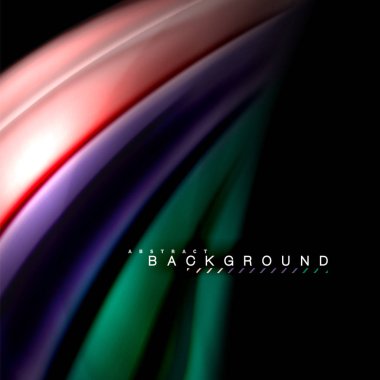 Sıvı karıştırma renkler dalga arka plan tasarlamak vektör. Renkli örgü dalgalar