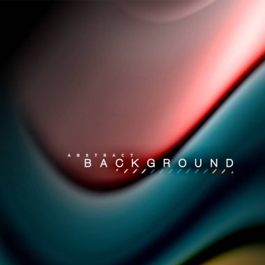 Sıvı karıştırma renkler dalga arka plan tasarlamak vektör. Renkli örgü dalgalar