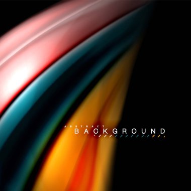 Sıvı karıştırma renkler dalga arka plan tasarlamak vektör. Renkli örgü dalgalar