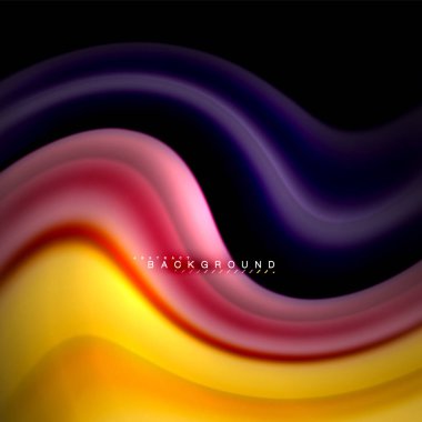 Sıvı karıştırma renkler dalga arka plan tasarlamak vektör. Renkli örgü dalgalar