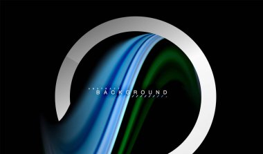 Gökkuşağı sıvı geometrik şekil dalga ve metalik renkler