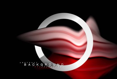 Gökkuşağı sıvı geometrik şekil dalga ve metalik renkler