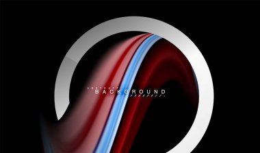 Gökkuşağı sıvı geometrik şekil dalga ve metalik renkler