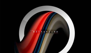 Gökkuşağı sıvı geometrik şekil dalga ve metalik renkler