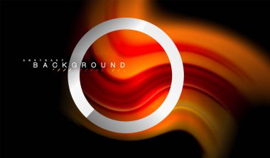 Gökkuşağı sıvı geometrik şekil dalga ve metalik renkler