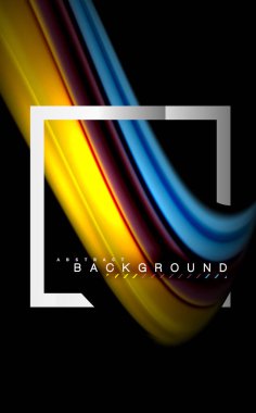 Gökkuşağı sıvı geometrik şekil dalga ve metalik renkler