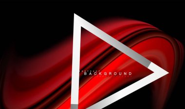 Gökkuşağı sıvı geometrik şekil dalga ve metalik renkler