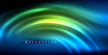 Neon parlayan dalga, sihirli enerji ve ışık arka plan