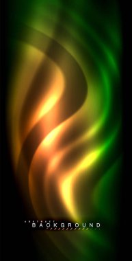 Neon parlayan dalga, sihirli enerji ve ışık arka plan