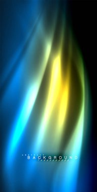 Neon parlayan dalga, sihirli enerji ve ışık arka plan