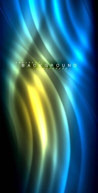 Neon parlayan dalga, sihirli enerji ve ışık arka plan