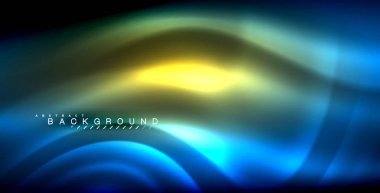 Neon parlayan dalga, sihirli enerji ve ışık arka plan