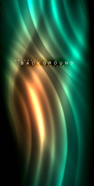 Neon parlayan dalga, sihirli enerji ve ışık arka plan