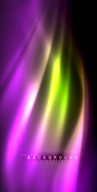 Neon parlayan dalga, sihirli enerji ve ışık arka plan