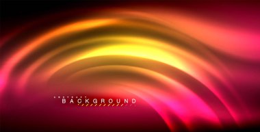 Neon parlayan dalga, sihirli enerji ve ışık arka plan