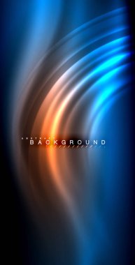 Neon parlayan dalga, sihirli enerji ve ışık arka plan