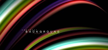 Siyah arka plan üzerinde renkli dalga satırları