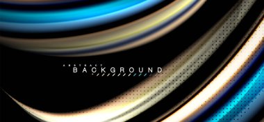 Siyah arka plan üzerinde renkli dalga satırları