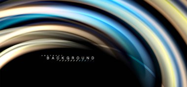 Siyah arka plan üzerinde renkli dalga satırları