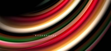 Siyah arka plan üzerinde renkli dalga satırları