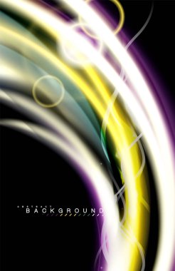 Siyah, sıvı üzerinde renk parlak ışık efektleri çok renkli dalgalı şekil stil