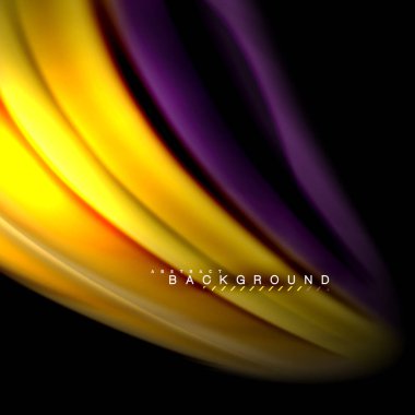 Sıvı karıştırma renkler dalga arka plan tasarlamak vektör. Renkli örgü dalgalar