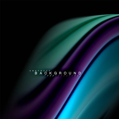 Sıvı karıştırma renkler dalga arka plan tasarlamak vektör. Renkli örgü dalgalar