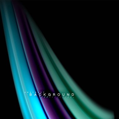 Sıvı karıştırma renkler dalga arka plan tasarlamak vektör. Renkli örgü dalgalar