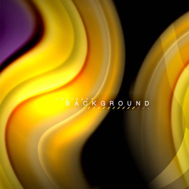 Sıvı karıştırma renkler dalga arka plan tasarlamak vektör. Renkli örgü dalgalar