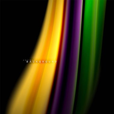 Sıvı karıştırma renkler dalga arka plan tasarlamak vektör. Renkli örgü dalgalar