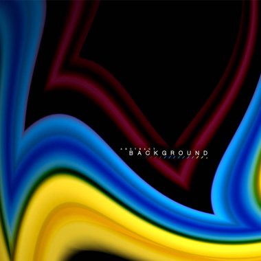 Sıvı çok renkli çizgilerle oluşturulan geometrik şekiller