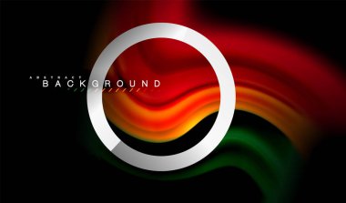 Gökkuşağı sıvı geometrik şekil dalga ve metalik renkler