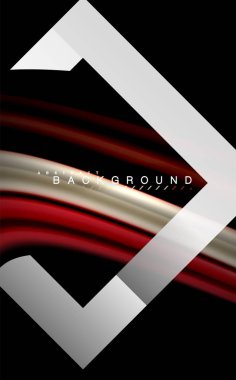 Gökkuşağı sıvı geometrik şekil dalga ve metalik renkler