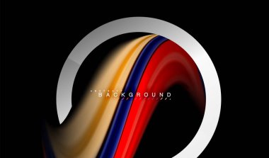 Gökkuşağı sıvı geometrik şekil dalga ve metalik renkler