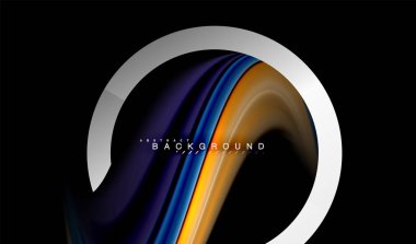 Gökkuşağı sıvı geometrik şekil dalga ve metalik renkler