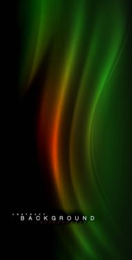 Neon parlayan dalga, sihirli enerji ve ışık arka plan. Vektör çizim