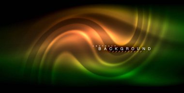 Neon parlayan dalga, sihirli enerji ve ışık arka plan