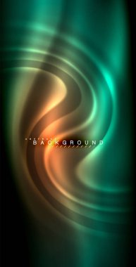 Neon parlayan dalga, sihirli enerji ve ışık arka plan