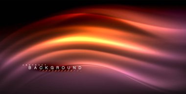 Neon parlayan dalga, sihirli enerji ve ışık arka plan