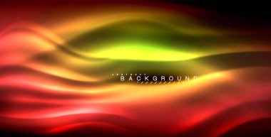 Neon parlayan dalga, sihirli enerji ve ışık arka plan