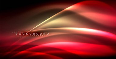 Neon parlayan dalga, sihirli enerji ve ışık arka plan