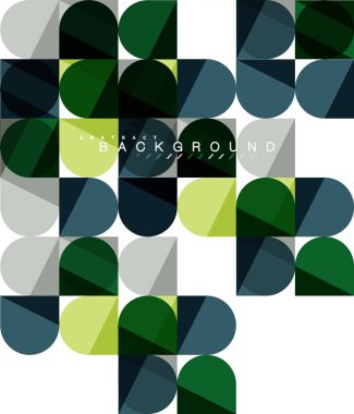 Mozaik arka plan üzerinde beyaz kare geometrik şekiller Döşe