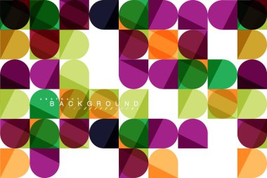 Mozaik arka plan üzerinde beyaz kare geometrik şekiller Döşe